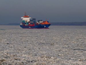 Large Container Ship at Sea